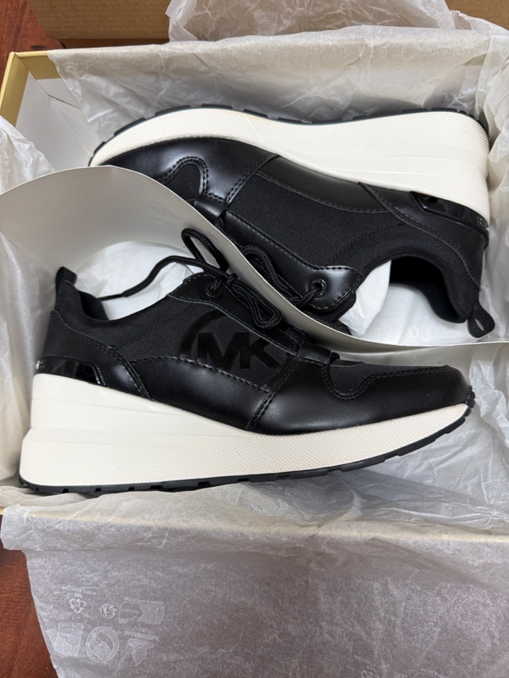 Michael Kors Black & White Platform Sneakers for Women